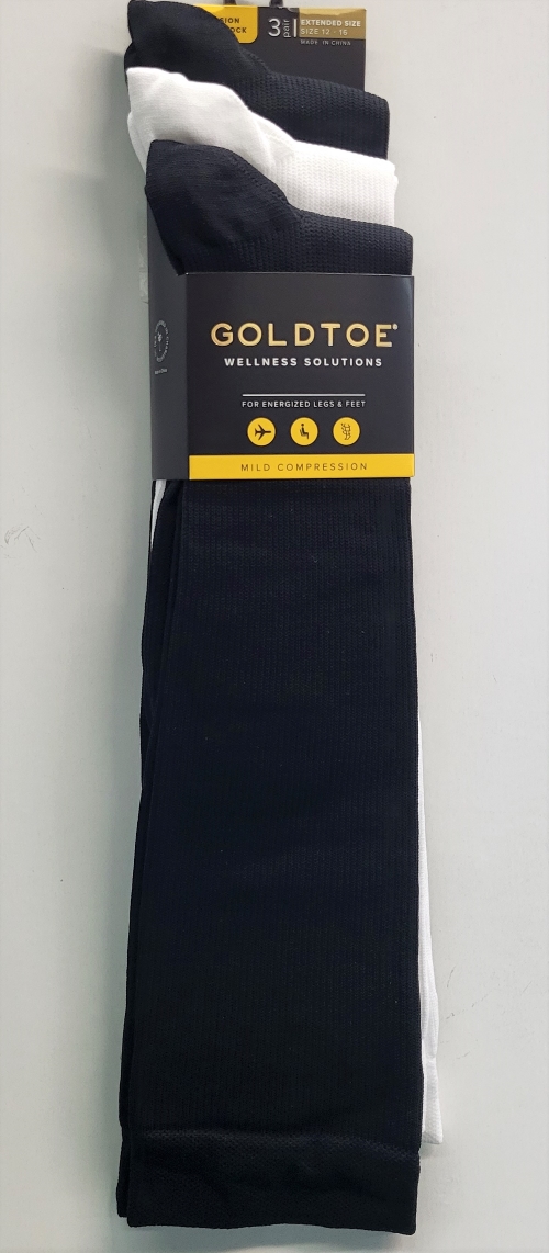 .Gold Toe COMPRESSION Socks Extended Size 12-16 (3-PK)
